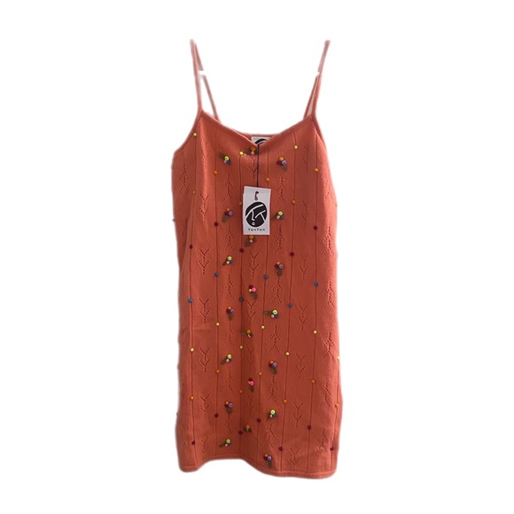 YanYan Rosie Rosebud Lambswool Sweater Dress In Soft Pink small nwt - Picture 3 of 8